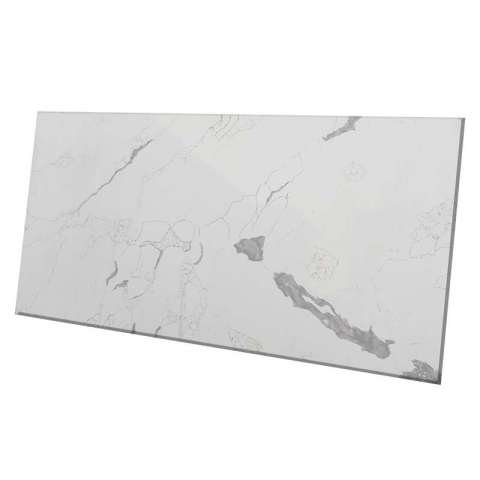 white fine particle quartz stone for top dining tables